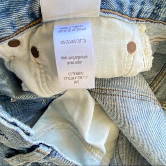 NWT AGOLDE 90s Crop Jeans Echo Blue High Rise Denim Light Wash Destroyed 27 - Picture 9 of 10